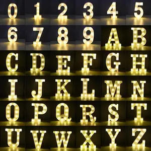 LED Letter Night Light Alphabet Number Heart Plastic LED Light for Wedding Valentines Day Ornament Birthday Party DIY Decoration