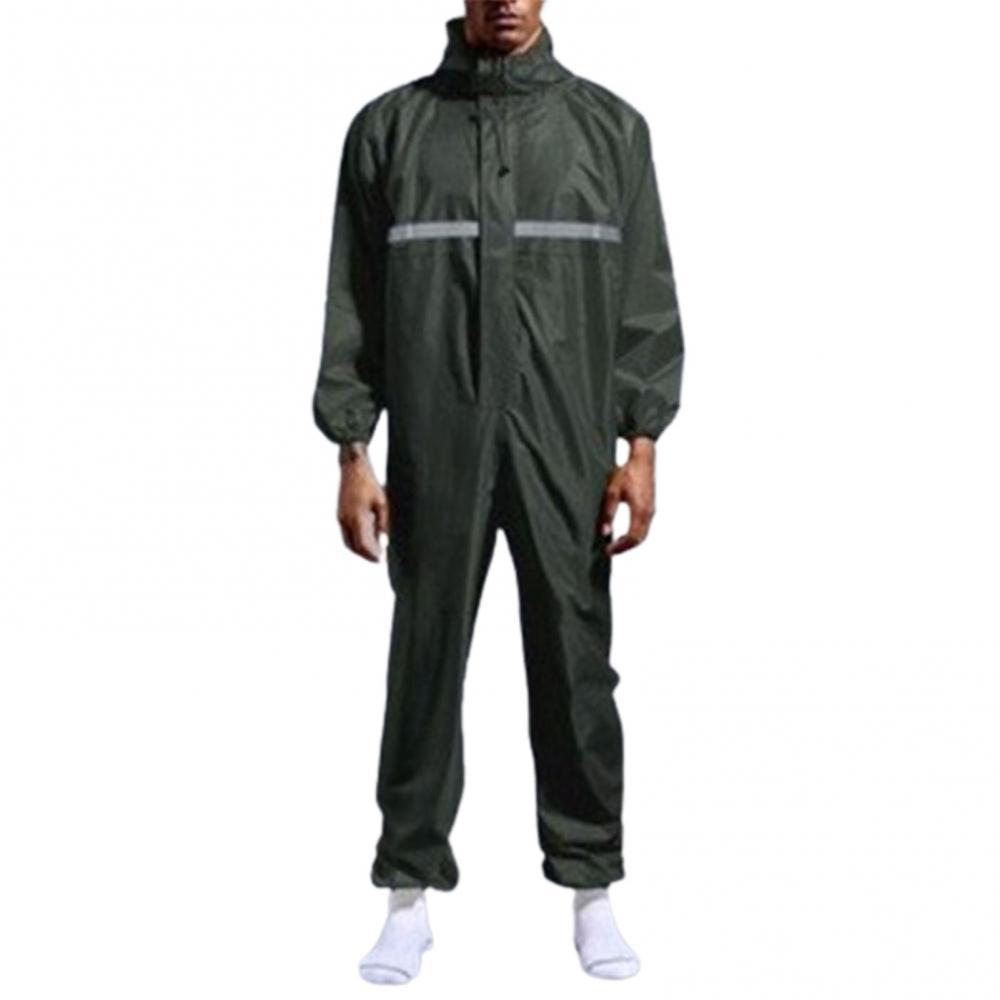 Work Raincoat Unisex One piece Coveralls Uniform Waterproof Poncho Hooded Raincoat Jumpsuit Thicken Rainwear Work Protection