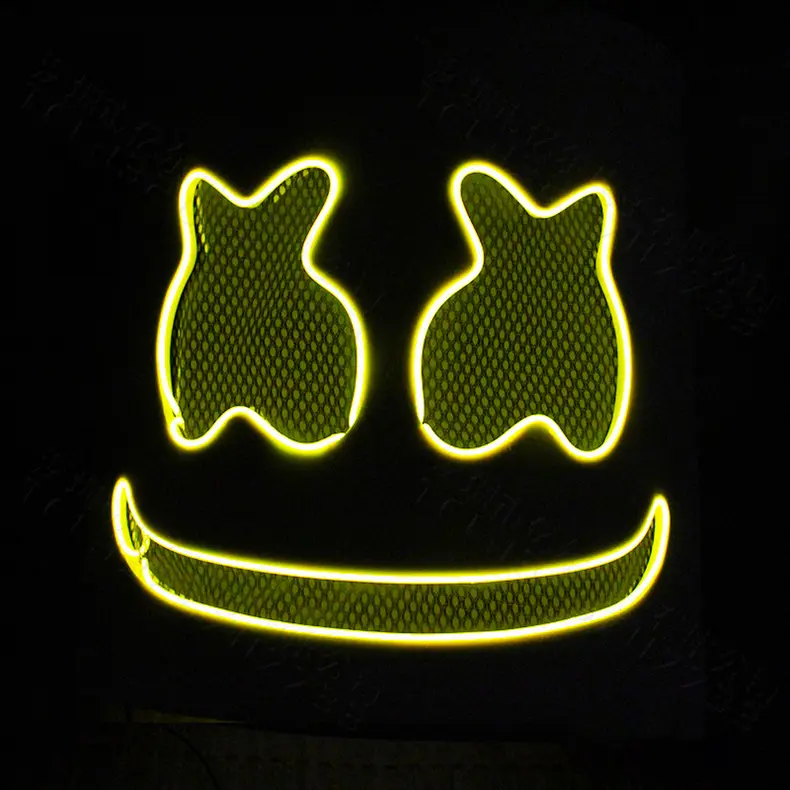 Marshmallow Luminous Head Mask with LED Lights, Breathable EVA Foam Adult Accessories for Halloween, DJ Parties & Cosplay, Comfortable, Lightweight, Party, Prop, One Size