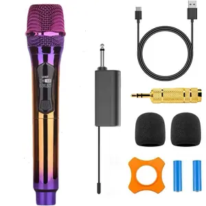 Handheld UHF  Microphone with 4 Sound Imitation Modes, 200Ft  Range, Cordless Handheld Mic for Large Stage, Karaoke, Singing, Wedding, DJ, Party, Speech, Church, Class & PA System