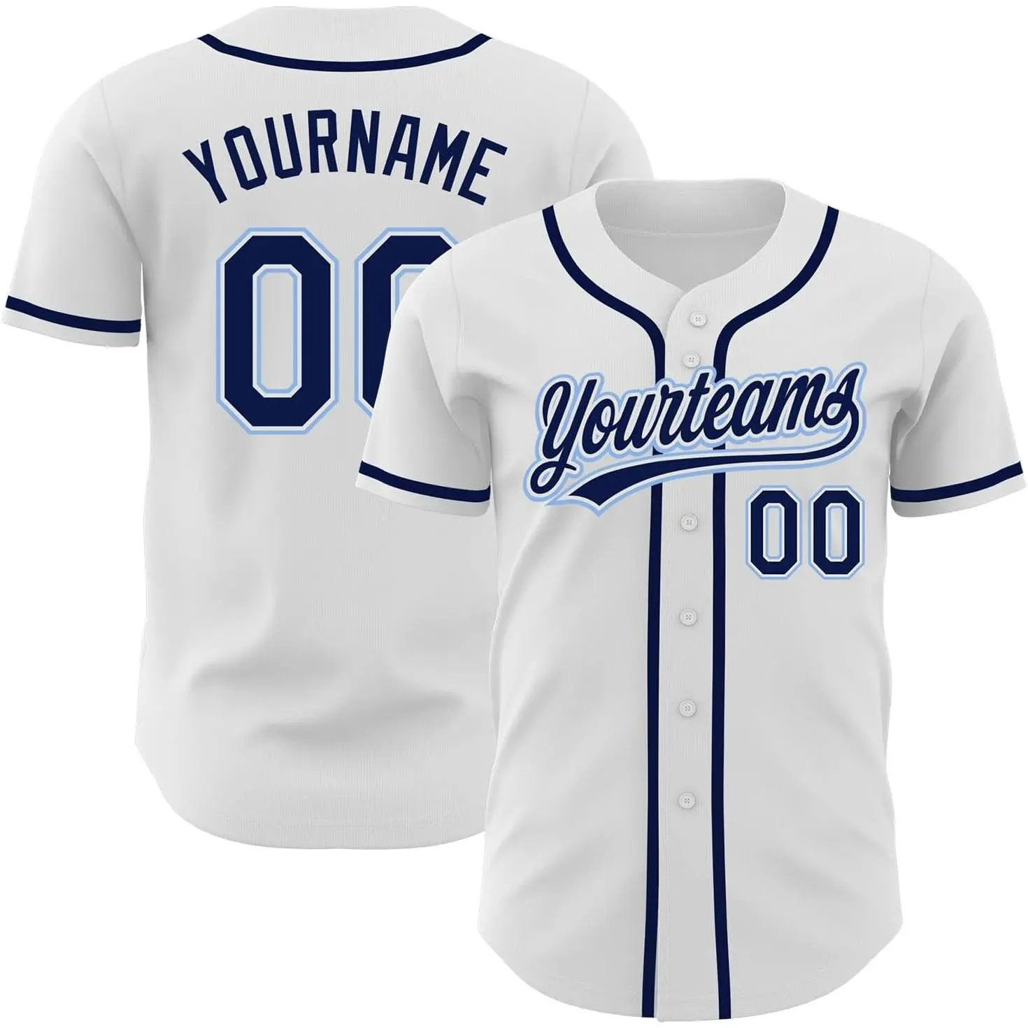 White - Blue Navy Blue