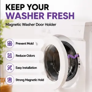 Magnetic Front Load Washer Door Holder, Ventilation Door Prop, Anti-Pinch Safety Latch, Easy Install, Home Cleaning Gadget