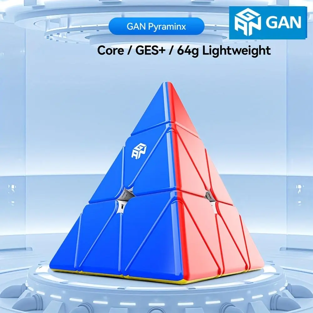GAN Pyramid Cube with Unique Magnetic Smoothness, Designed for Beginners And Competitions, a Stress-Relief Puzzle Toy for Children And Students