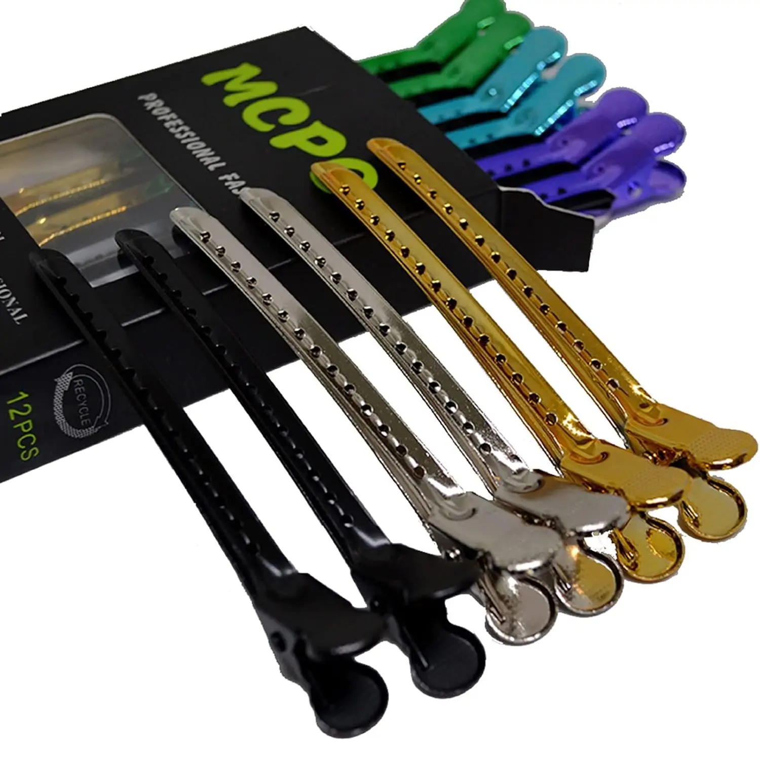 12 count Metal Hair Clips, Duckbill Clips for Styling, Sectioning and Curling by Hairdresser or , 6 Colors, Ideal  Choice for Stylists and Girls, Portable and Easy to Carry