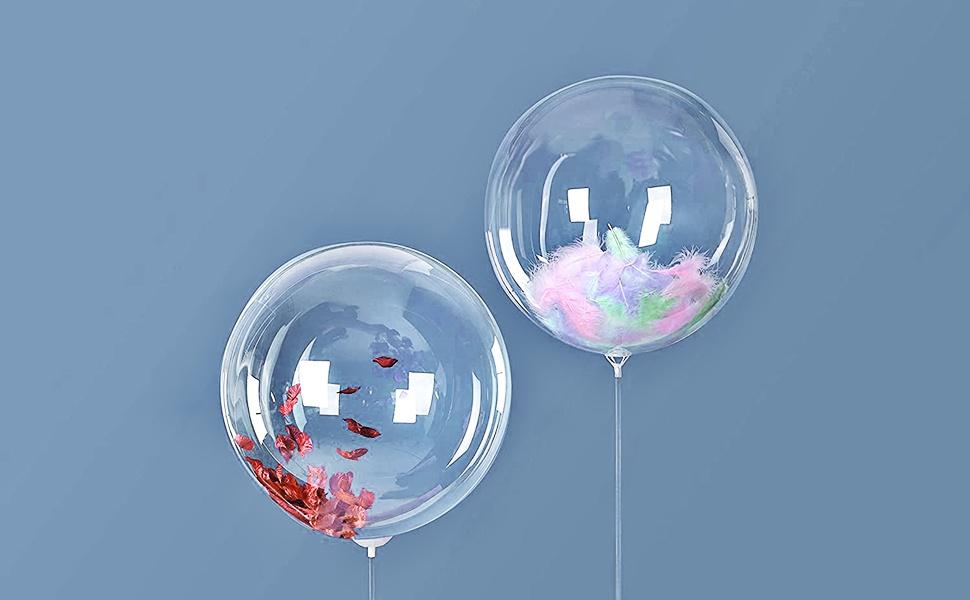 20 Inch Bobo Balloons Bubble Balloons, 20 Pcs Clear Bobo Balloon, Large Transparent Bubble Balloon for Christmas Wedding Birthday Party Decoration