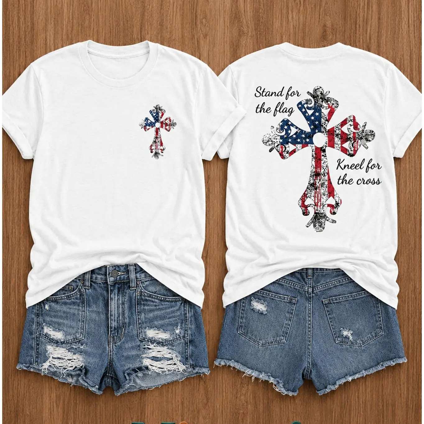 Vintage Graphic T-Shirt for Men, Breathable 100% Cotton Digital Print Tee, Patriotic Short Sleeve Crew Neck Top, Shortsleeve, Tshirt