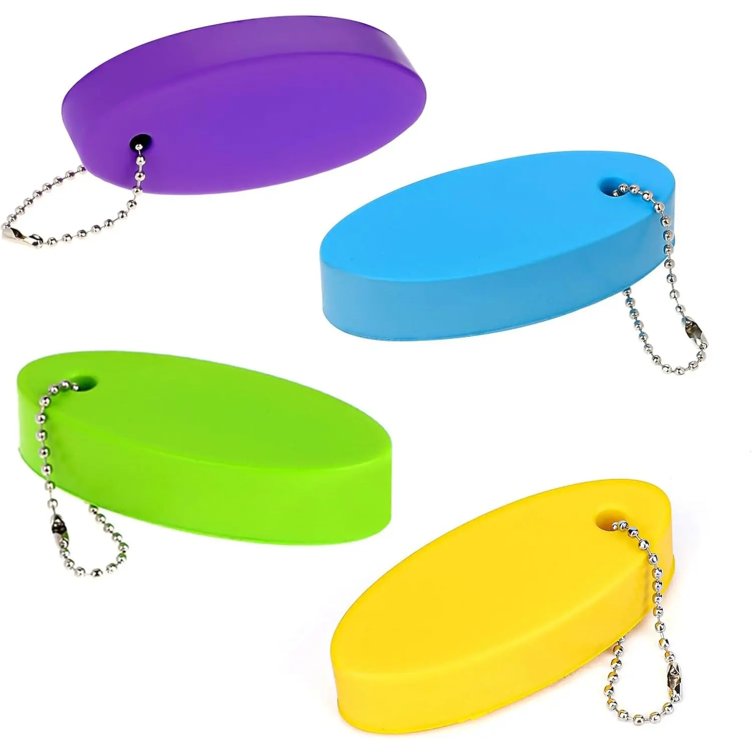 Floating Keychain for Boat Keys, 4 Pack Waterproof Bright Color Key Rings Pendant for Fishing Surfing Sailing KayakGift.