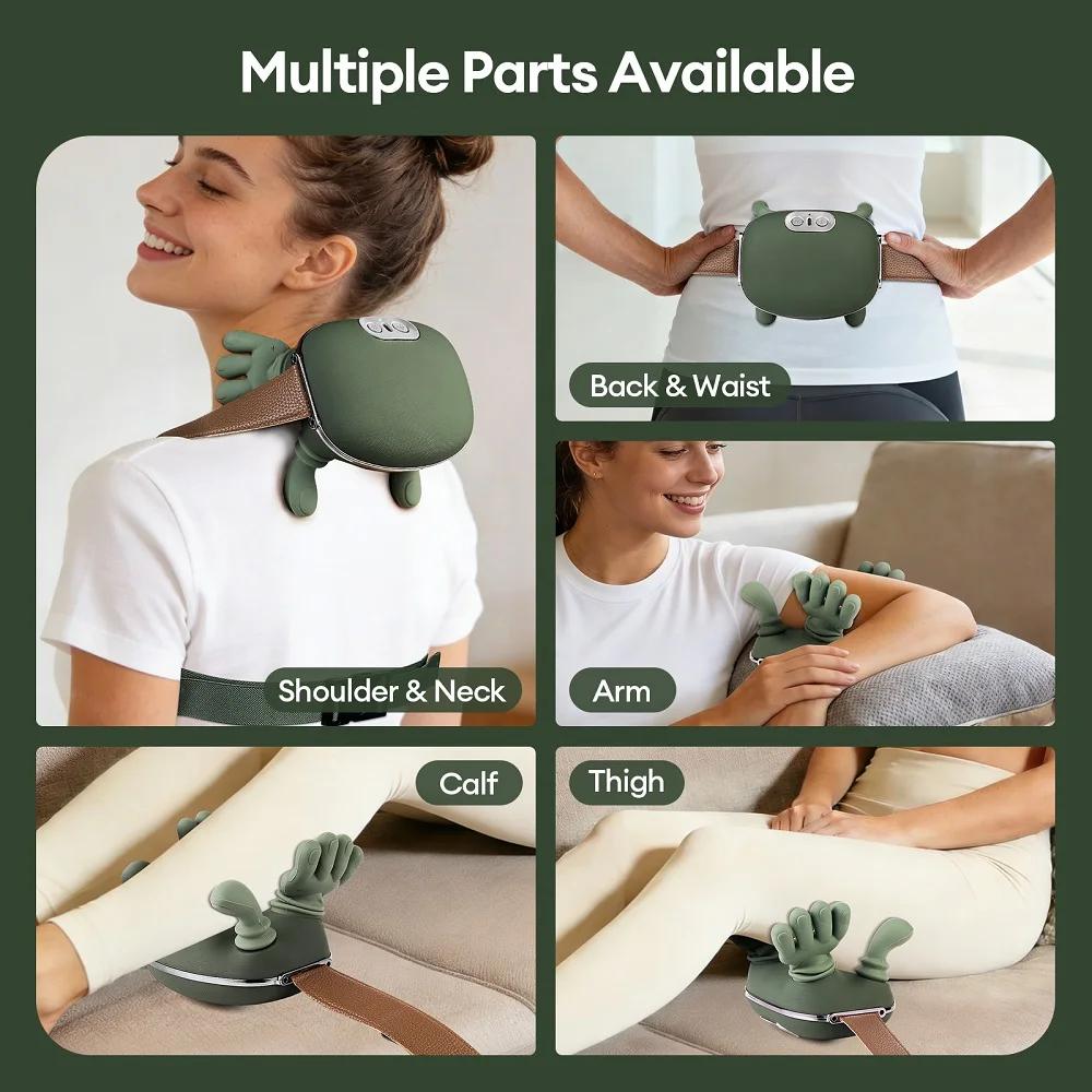 NEW Neck and shoulder massager, simulating human hand green color, wireless electric finger pressure 4D kneading massage