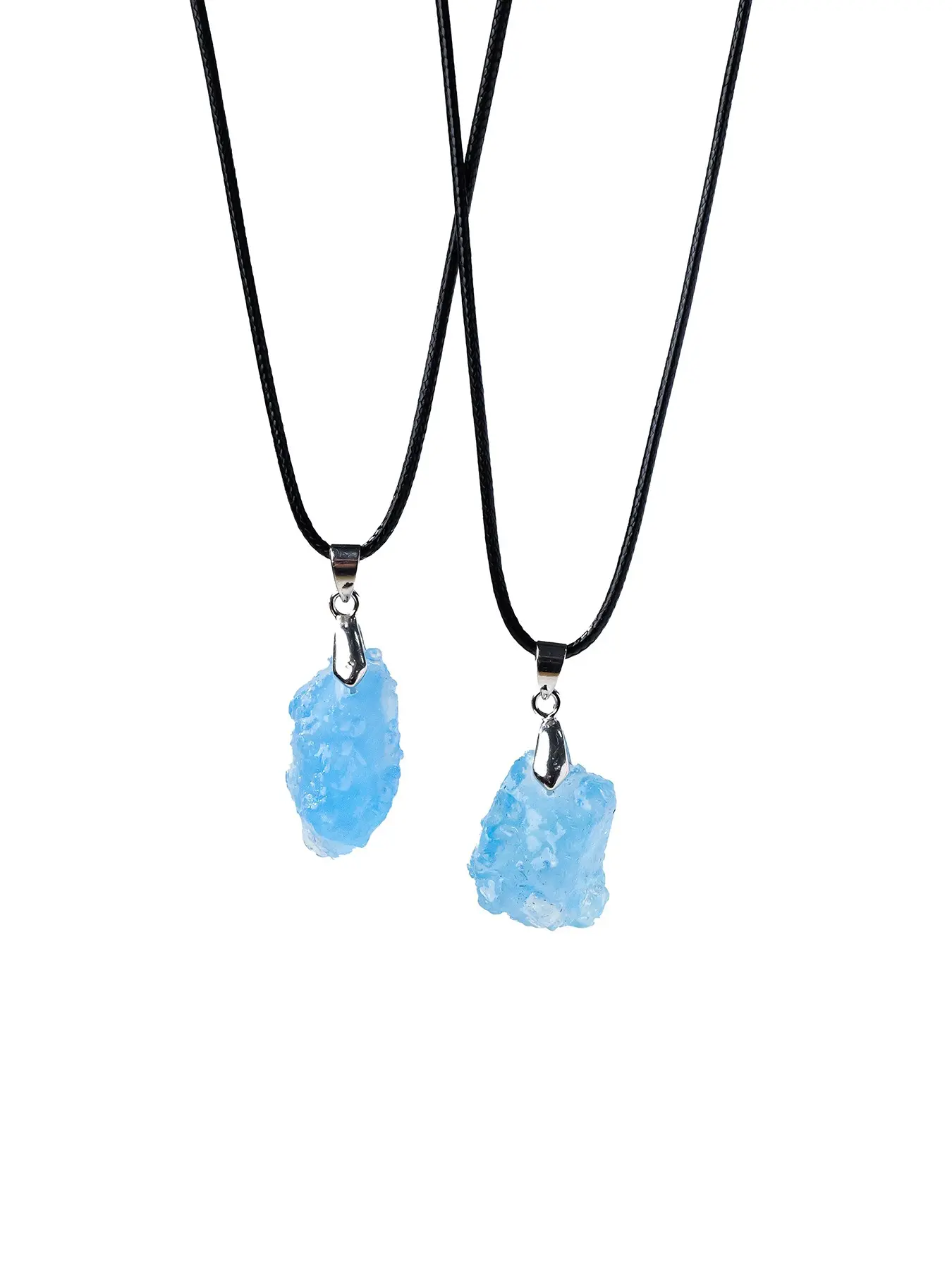 High-Quality Natural Aquamarine Quartz Pendant Necklace, Rough Blue Crystal Jewelry, Bohemian Style, Ideal for Crystal Enthusiasts, Natural Stone Pendant