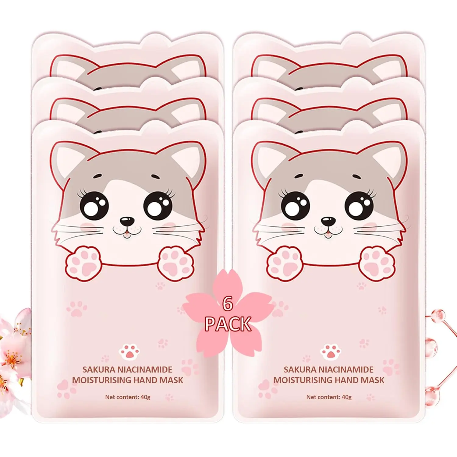 Moisturizing hand mask gloves, 6 pairs, moisturizing hand exfoliating mask gift set, suitable for dry and chapped hands, long-lasting and non-greasy, women's moisturizing gloves A: Beauty and personal care