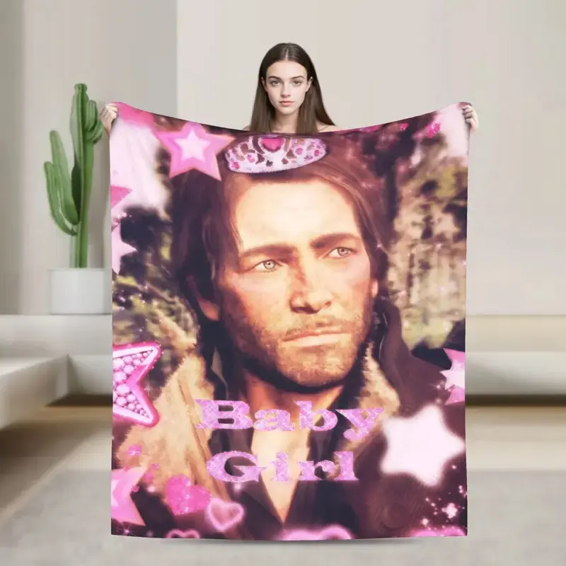 Arthur Morgan Red Dead Redemption Blanket  Soft Funny Plush Bedding Throws For Outdoor Travel Office Flannel Bedspread Bed Cover