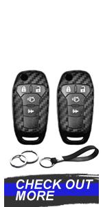 2pcs Compatible with Ford Key Fob Cover Case Key Chain for Ford Explorer F150 Fusion Bronco Transit F250 F350 F450 F550 F650 F750 Ranger Maverick Accessories Shell Carbon Fiber Black