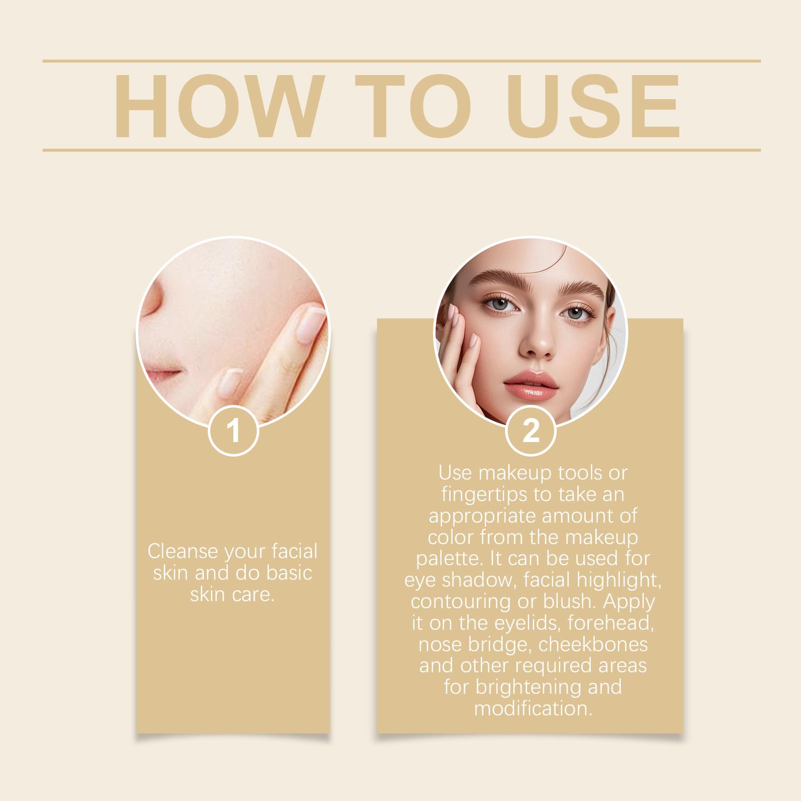 AMZ A Multi-Functional Makeup Palette Featuring Gilded Eyeshadow, Contouring, Blush, Highlighter, And Eye-Lifting