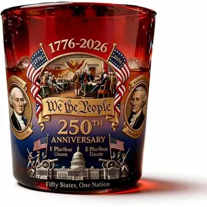 U.S. 250th Anniversary Commemorative We the People Whiskey Glass, Anniversary Commemorative Personal Reserve Glass, for Whisky, Bourbon, Scotch, Wine
