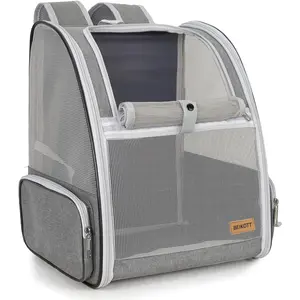Cat Carrier Backpack, Dog Backpack, Ventilate Pet Cats Puppy Dogs Birds Bunny Backpack for Travel Indoor Outdoor Use(Grey)