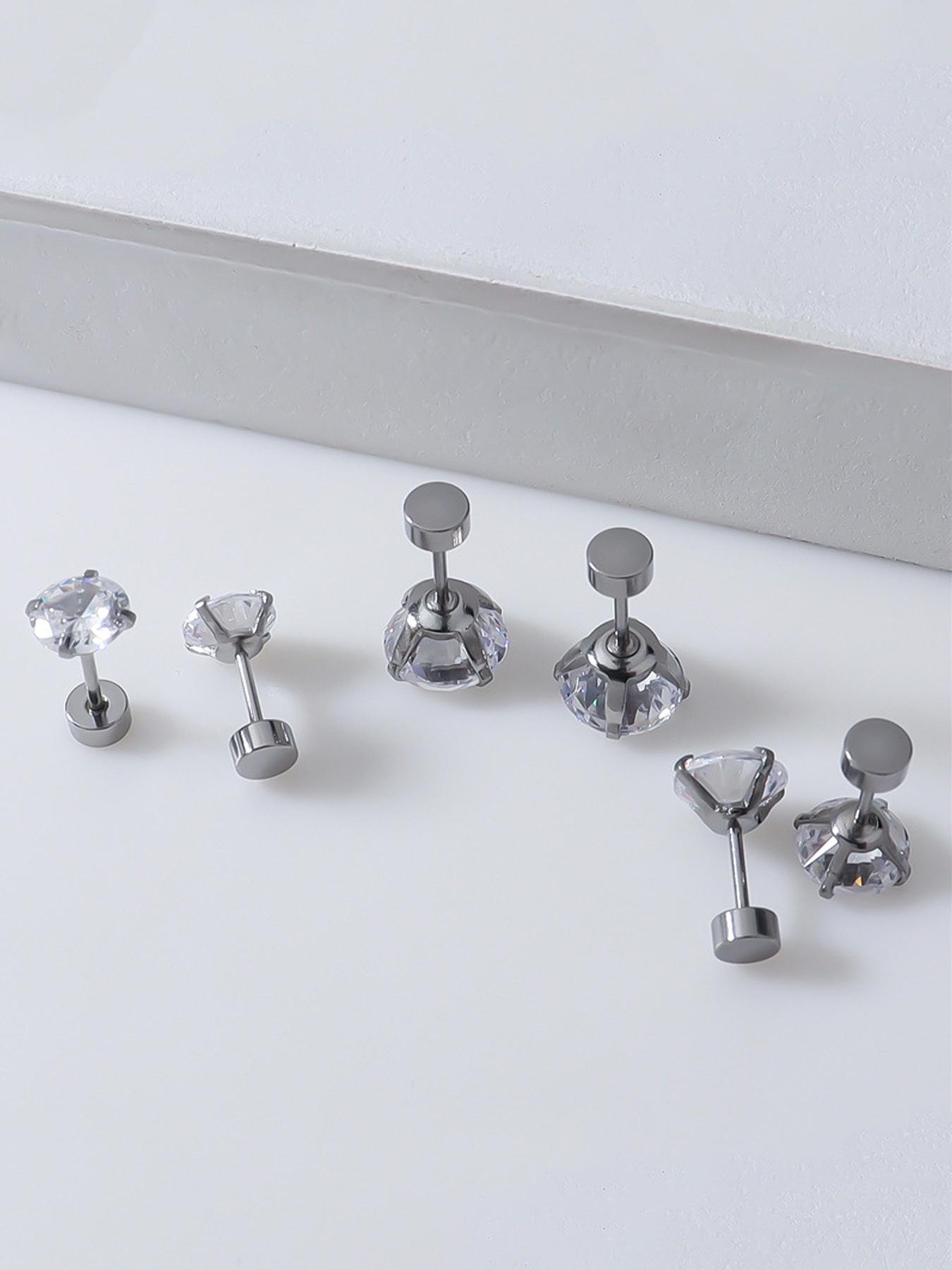 Luxury Jewelry Rhinestone Decor Stud Earrings, Trendy Matching Stud Earrings for Women & Men for Party, Classic Fashion Accessories for Daily Wear