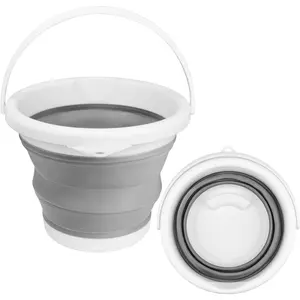 Collapsible 5L (1.3 Gallon) Mop & Ice Bucket, Household Silicone Cleaning Bucket No Wringer, Portable Cleaning Supply for Floor Spin Mops Bathroom Cleaning