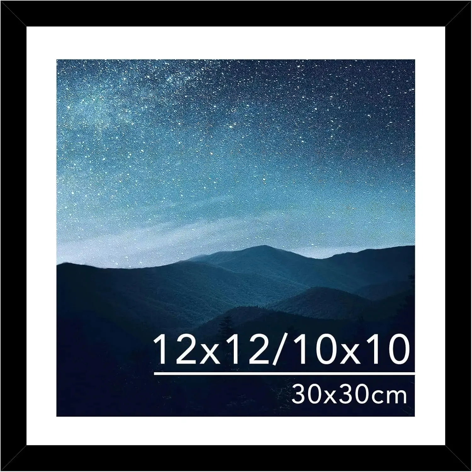 Black Square Decorative Photo Frame for Home Decor - 12x12 in, Fits 30x30 cm Diamond Art with Mat & 10x10 in Without Mat, Wall-Hanging Large Plexiglass Acrylic Plaque, Sohochic, Photo Frames