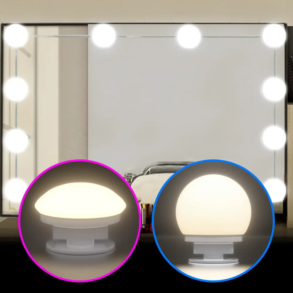 USB LED Lady Make Up Light 5V Touch Sensor Switch Hollywood Style 3Colors Stepless Dimmable Adjustable Brightness Professional Beauty Vanity Mirror Lamp Bathroom Cabine Eye Protection Home Wall Lights 2/6/10/14Bulbs Adjustable Lighting Dimmable Warm Light