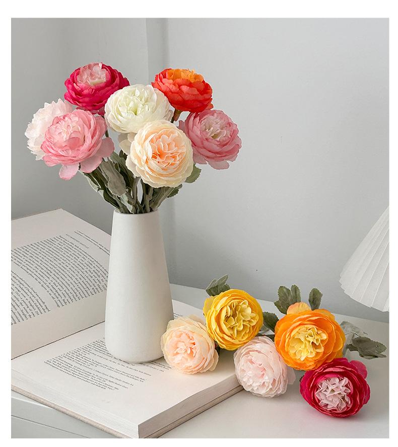 Artificial lily flowers, faux flower arrangements, bouquets for living room and dining table decorations, floral ornaments, peonies, high-end flower arrangements