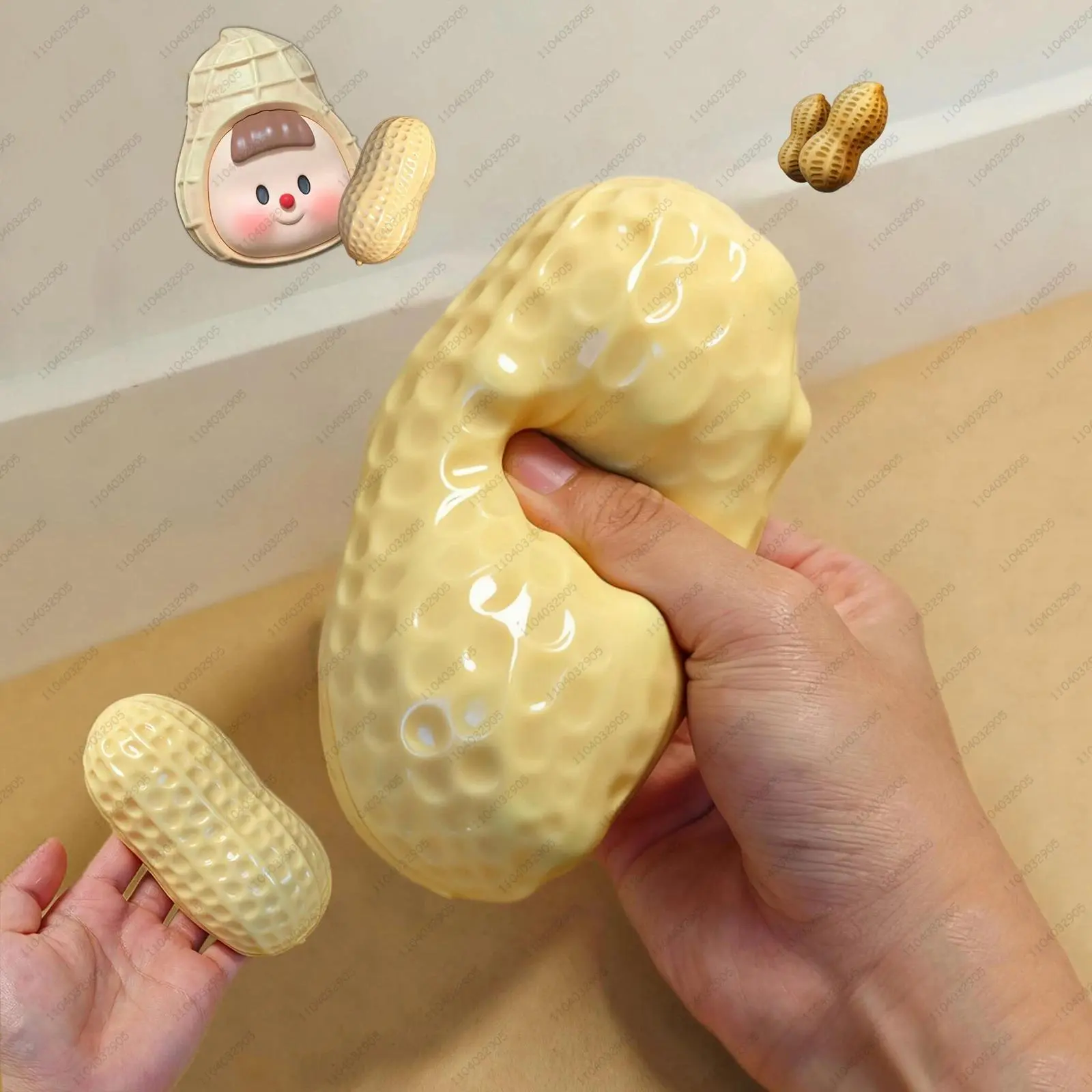 Peanut Crunchy Squishy Ball - Buttery-Soft Fidget ASMR Toy, Sensory Squishies, Squishy Stress Relief, Anxiety Ball for Kids & Adults, Squishy Stress Relief Toys
