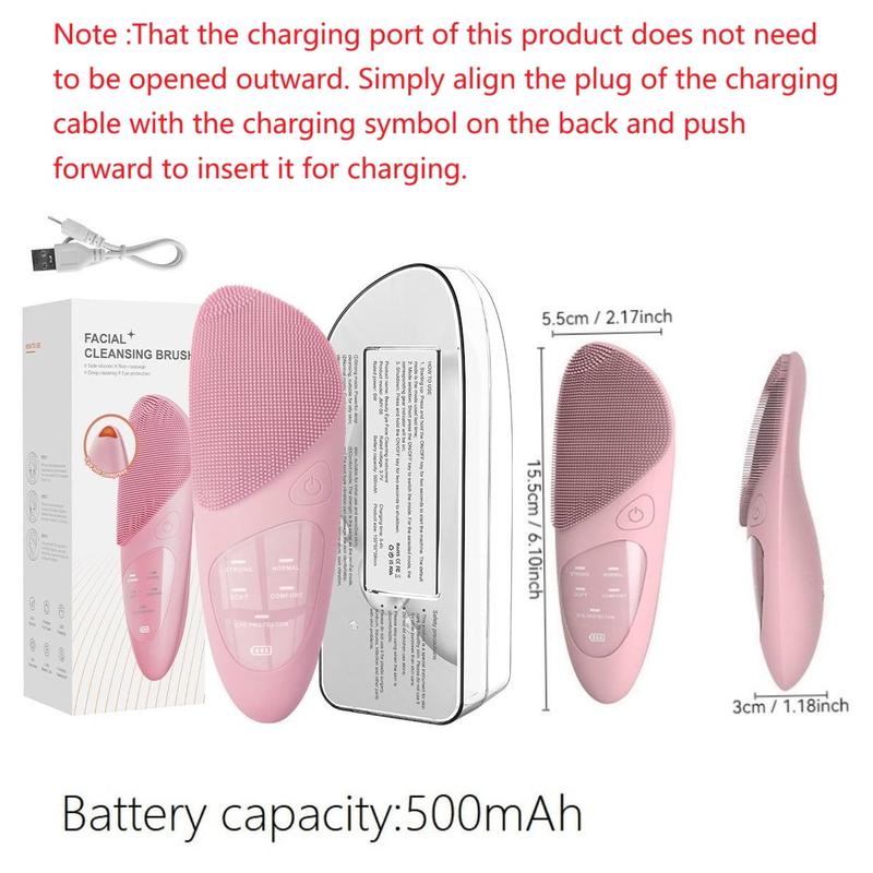 Electric Facial Cleansing Brush, 1 Count USB Rechargeable Facial Massager, Face Scrubber for Winter, Professional Skincare Tools for Women & Men, Valentine's Day Gift, Facial Beauty Machine