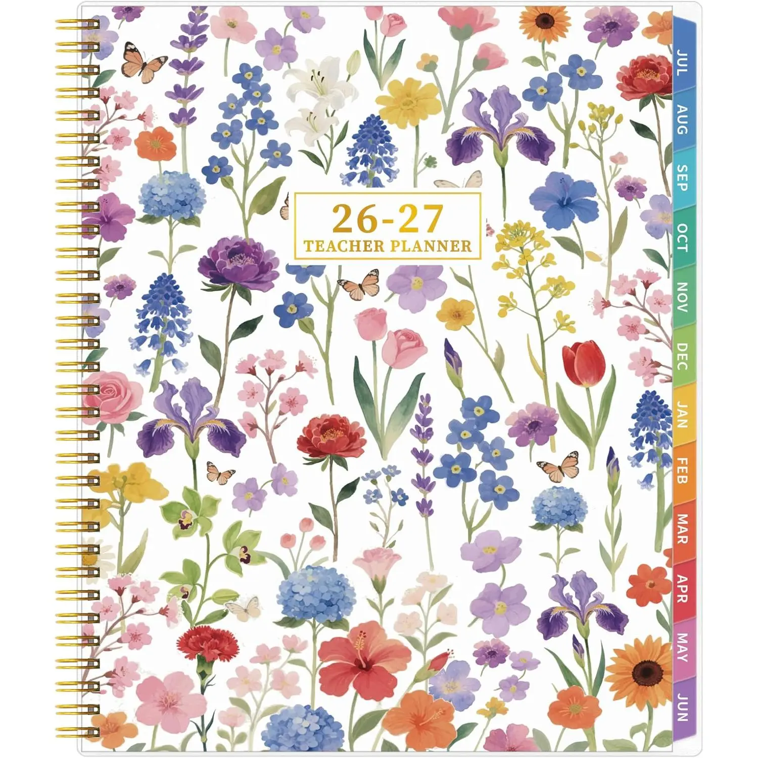 Teacher Planner 2026-2027, Teacher Planner for Academic Year, July 2026 - June 2027, Lesson Planner 2026-2027, Homeschool Plan Book, 8.5’’ x 11’’ with Tabs &Pocket, Flexible Cover, School Calendar