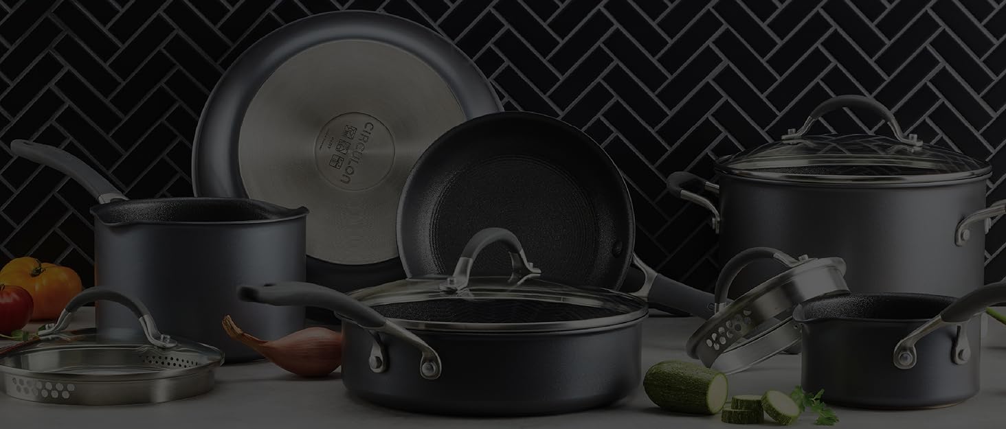 Circulon A1 Series with ScratchDefense Technology Nonstick Induction Cookware/Pots and Pans Set, 9 Piece, Graphite Circulon A1 Series with ScratchDefense Technology Nonstick Induction Cookware/Pots and Pans Set, 9 Piece, Graphite