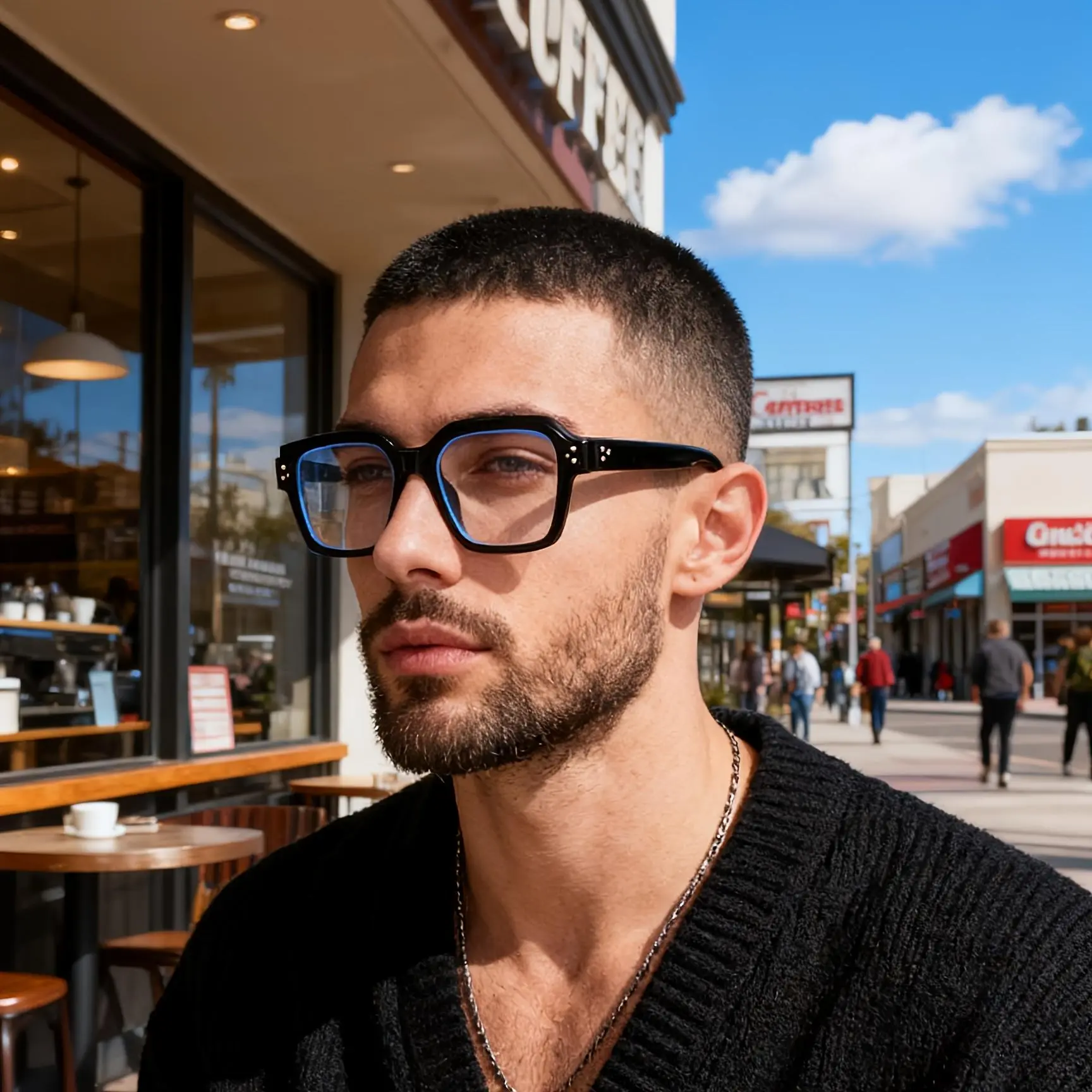 Vintage Korean-style/Transparent Glasses with Black Frames/Student Model/Oversized Clear Fashion Glasses/Unisex/Trendy Hairstyle Decorative Glasses for Women/Clothing Accessories/Suitable for Street Photography/Casual Shopping/and Various