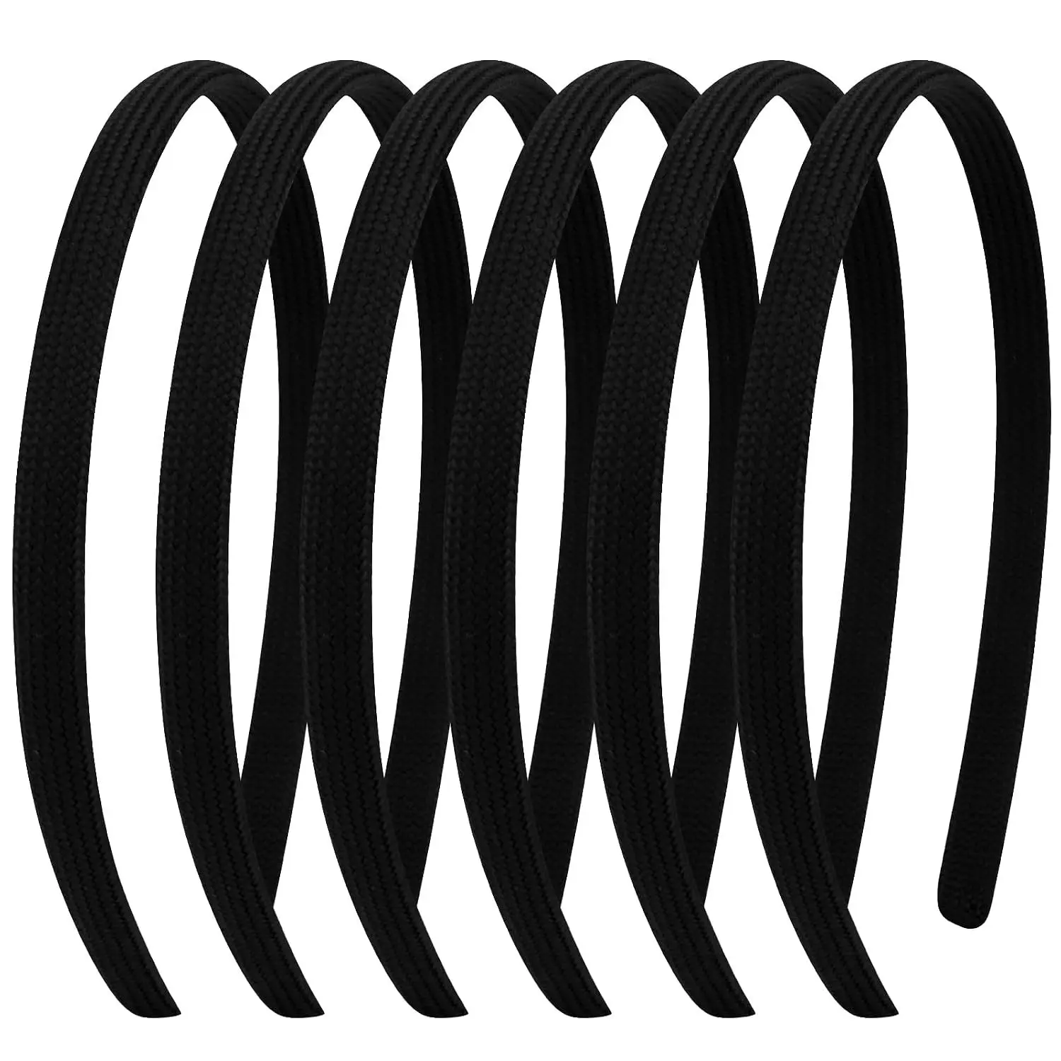 6Pcs Black Thin Headbands For Women Girls No Headache Pressure Comfortable Headbands for Women Non Slip Fabric Skinny Narrow Hairbands Head Bands for Women's Hair Accessories