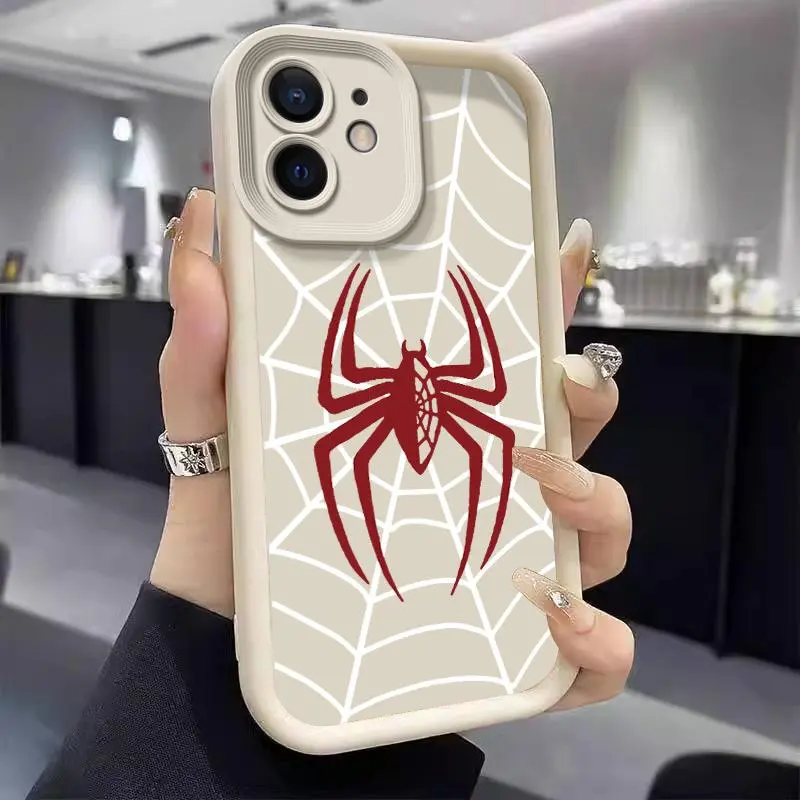 Cool Spider Web Pattern Shockproof TPU Soft Shell Phone Case - Slim, Lightweight, Fashion Decorative Cover for iPhone 7,8,11,12,13,14,15 Pro Max iPhone Series Cellphone Accessories