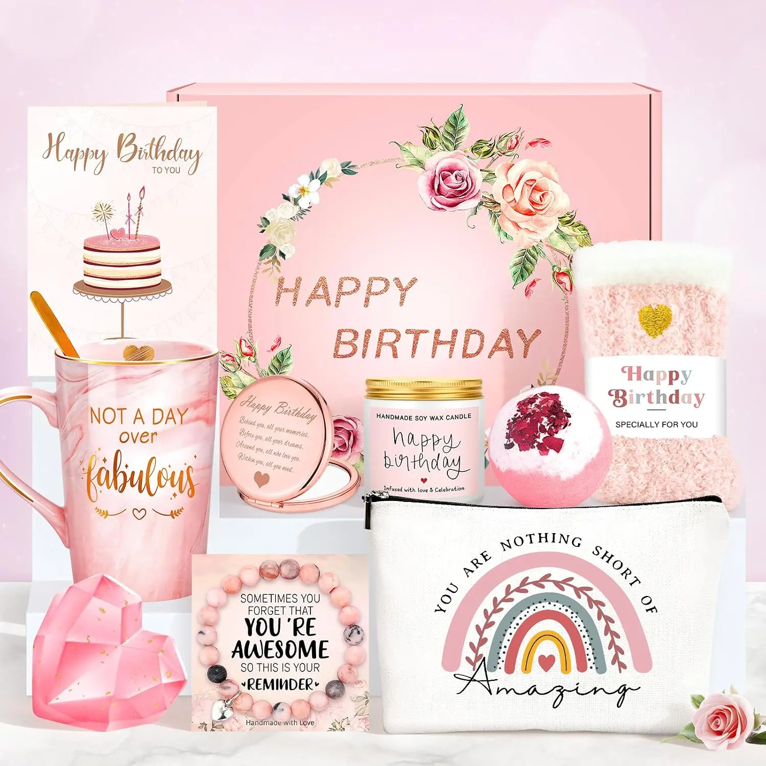 Birthday Gifts for Women Happy Birthday  Baskets for Women  Not A Day Over Fabulous Mug  ideas  Gifts Box Set Presents for Her  Mom Sister Wife Coworkers Daughter Aunt Mom