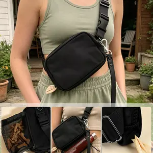 Adjustable Waist Bag Set, Polyester Fiber Material, Travel Storage Bag, Cup Holder, Snack Pouch, Durable Lightweight Belt Pack