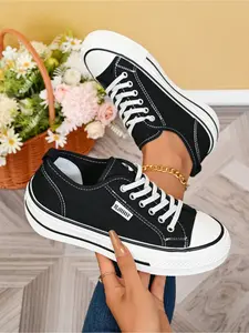 Vintage Wine Red Backless Canvas Shoes Convertible Platform Casual Sneakers