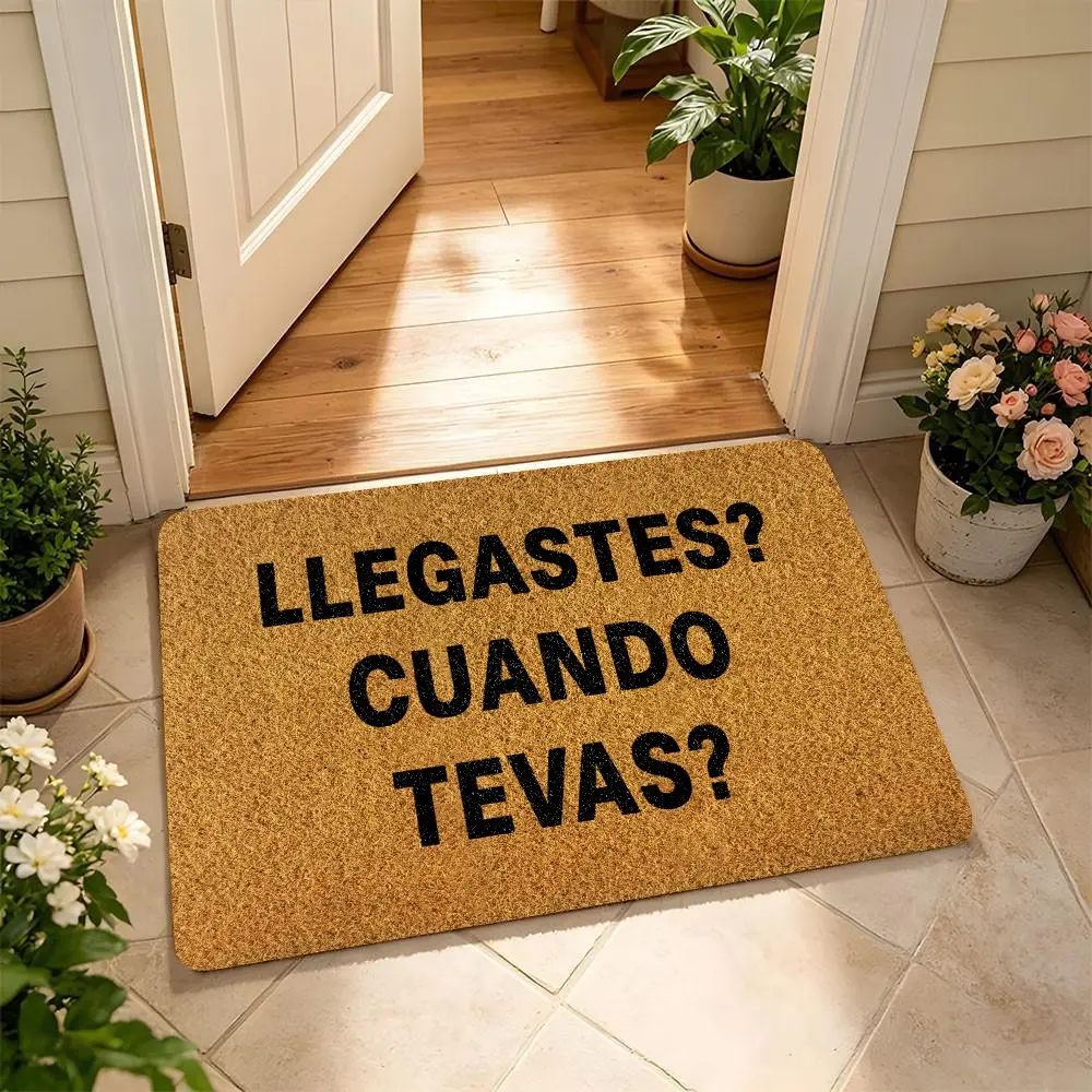 Funny Spanish Quote Coir Front Door Mat, Humorous Mexican Saying Welcome Mat, Non-Slip Rubber Back Low Shed Entry Rug, Hispanic Decorative Indoor Outdoor Porch Doormat, Latinx Home Decor Housewarming Gift for Family and Friends