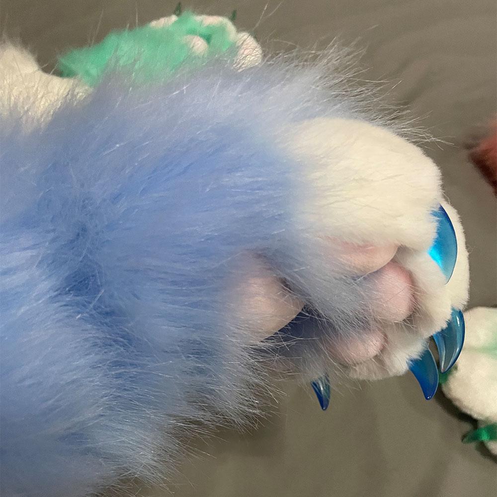 Faux Fur Plush Furry Cat Claw Gloves Fursuit Animal Fox Paws Mittens Halloween Cosplay Costume Accessories for Adult