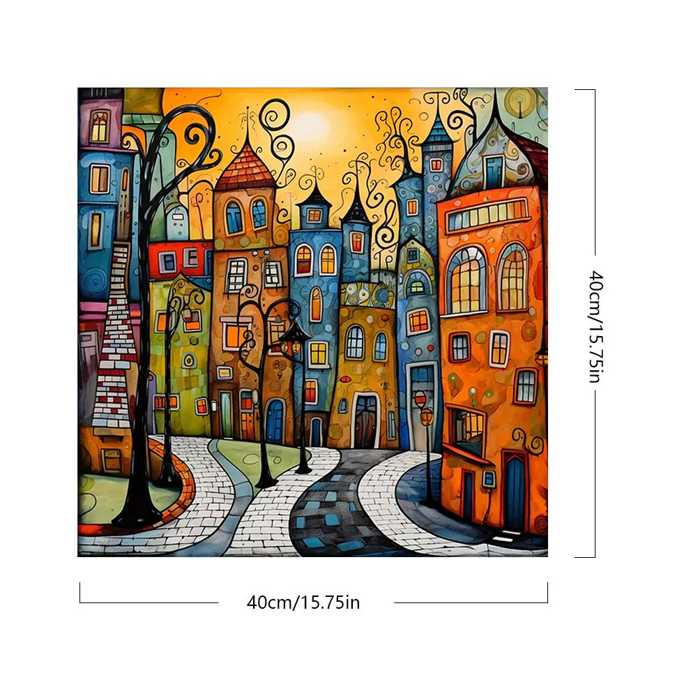 Paint By Numbers Kit On Canvas DIY Oil Art Street Home Picture Decor 40x40cm Paint By Numbers Kit On Canvas DIY Oil Art Street Home Picture Decor 40x40cm