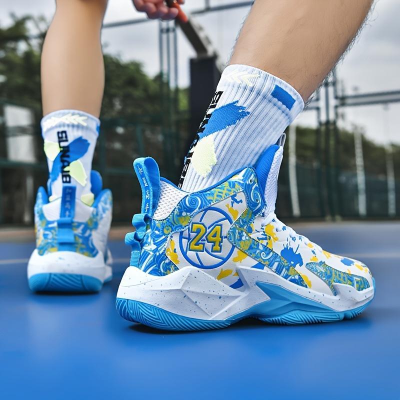 Men's High-Top Basketball Sneakers - Comfortable, Non-Slip, Durable Lace-Up Sneakers for All Seasons