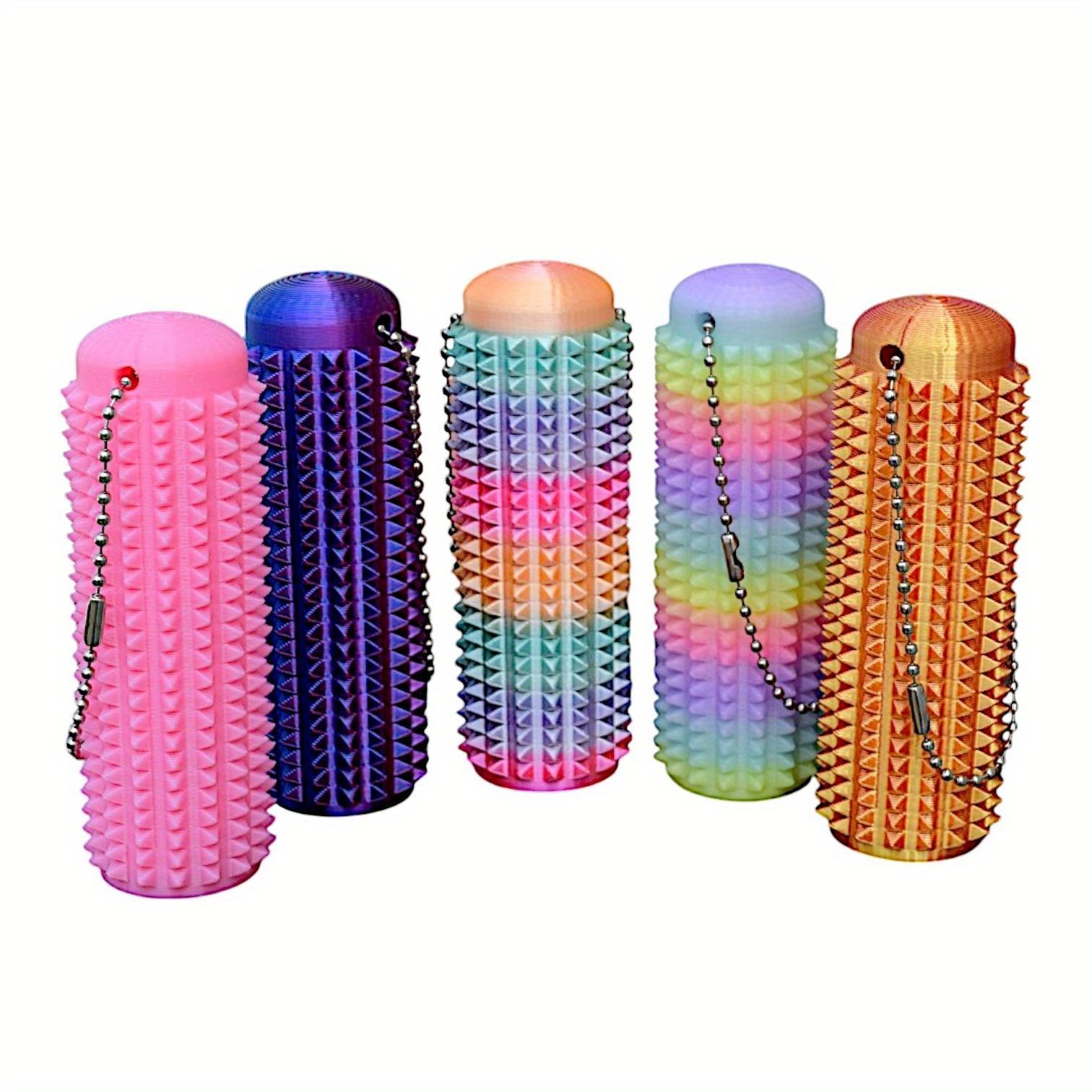 3D Printed Stress Relief Keychain, Colorful Small Handle Keyring, Pressure Sensor, Relax Your Hand, Unique Design, Perfect Gift