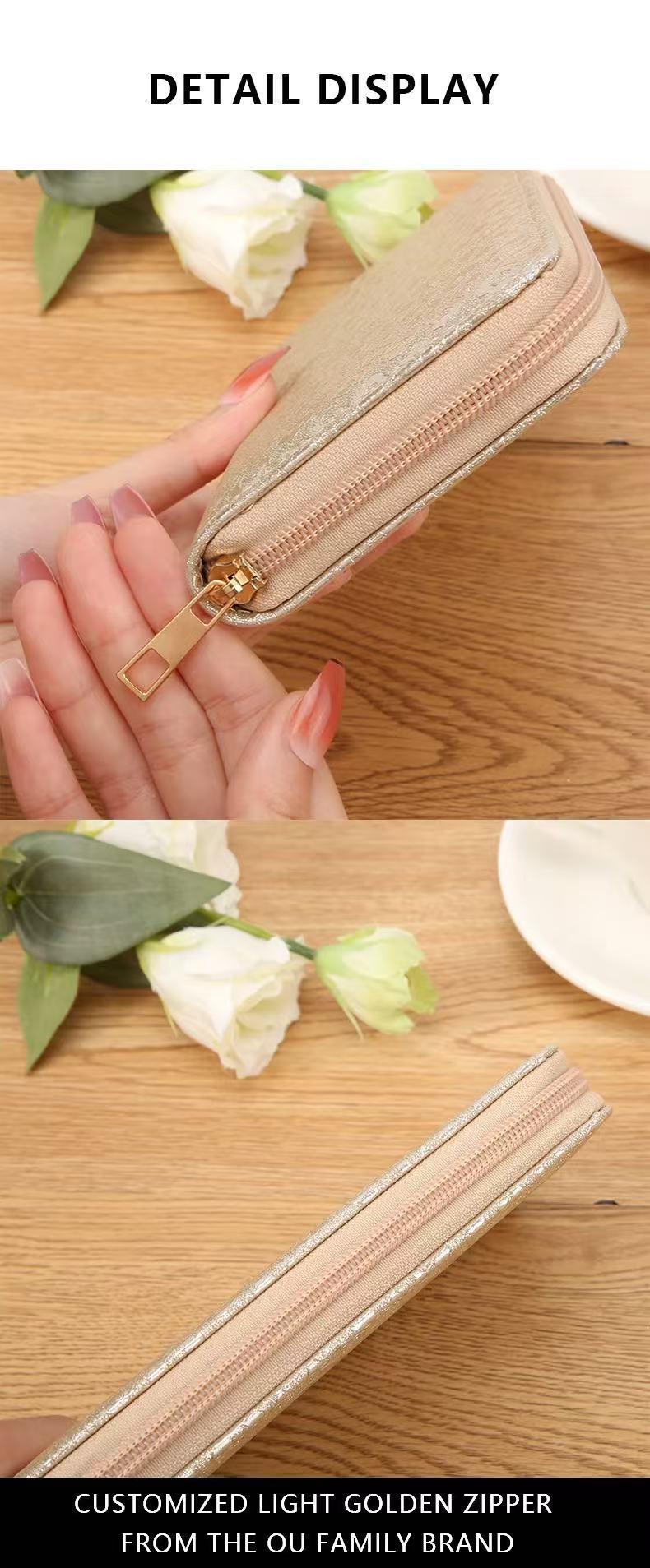 Laser Zipper Bag Grid Pattern Triangle Mermaid Shining Pink Large Wallet Women's Bag