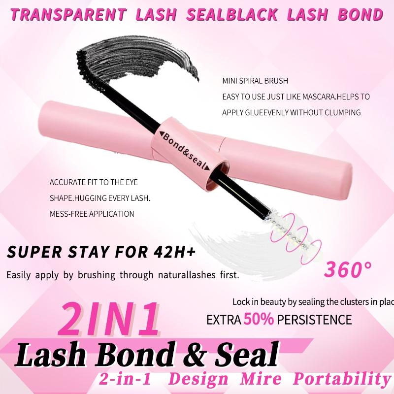 Mixed Length Individual Cluster Lashes with 2 in 1 Glue & Tweezers, 1 Set Curling Strip Lashes, Natural Curl Fluffy Volume False Eyelashes for Women Eye Makeup