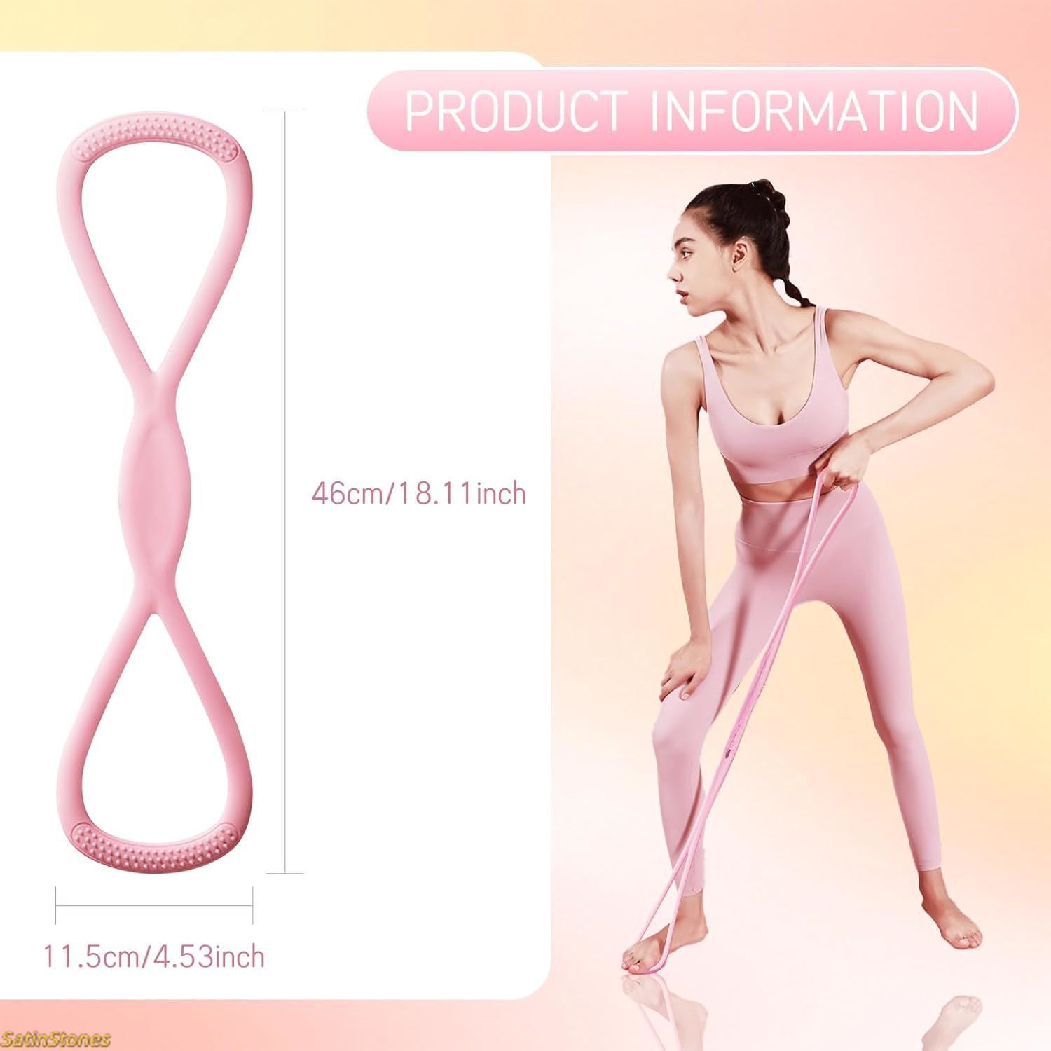 Resistance Band with Handles Upgraded Figure-Eight Elastic for Home Fitness Durable Multi-Use Arm Back Shoulder Chest Training Gear Ideal for Yoga Pilates Full Body Stretching Portable Exercise Equipment