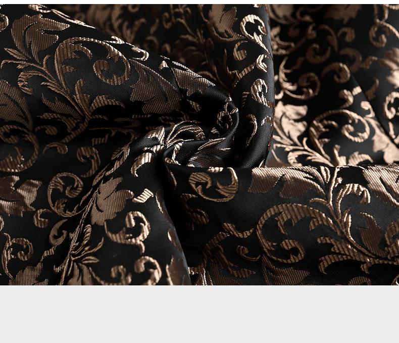 Men's Slim Fit Jacquard Shawl Lapel Suit  Korean Style Business Formal Blazer, Center Vent, Four Seasons Wear