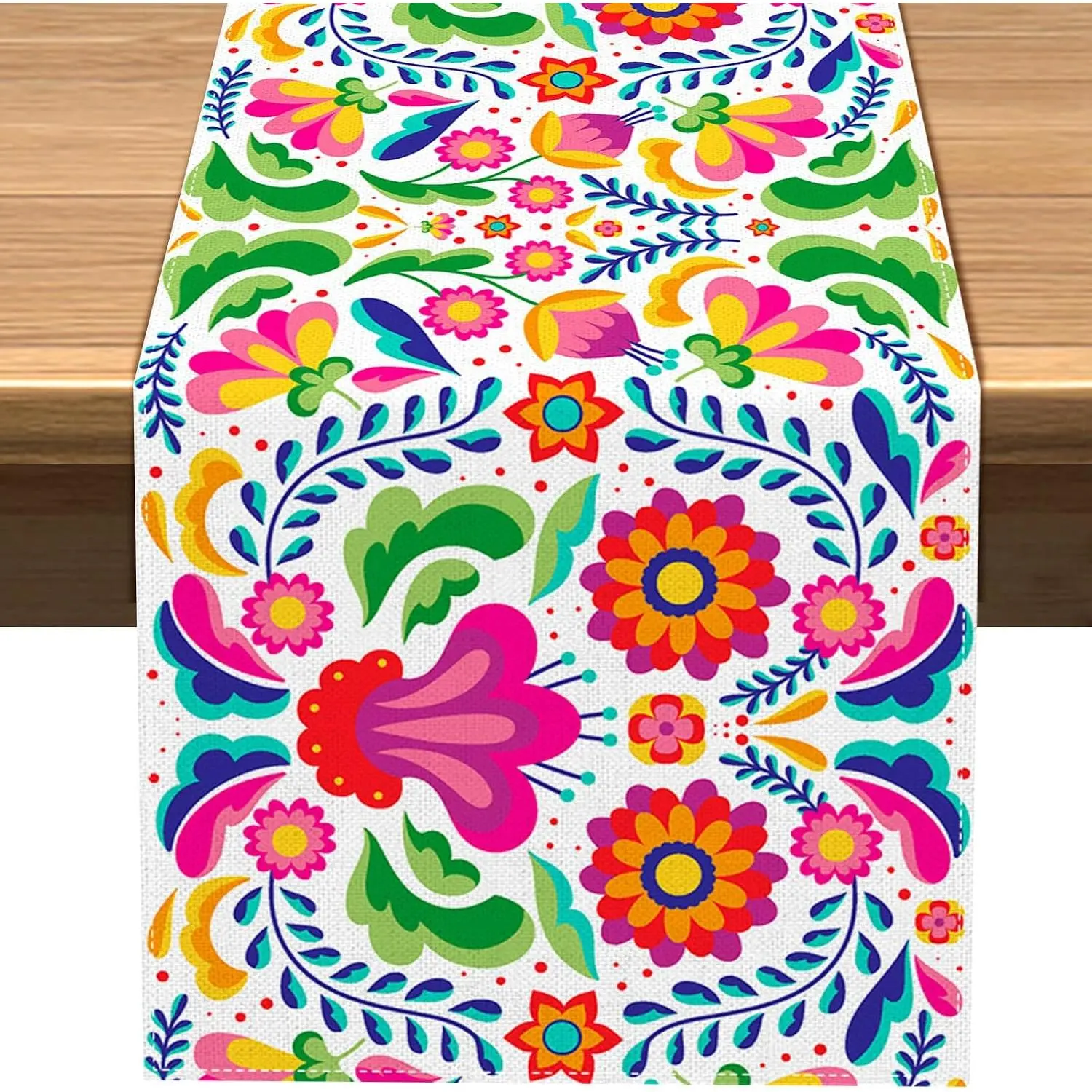 Mexican Cinco De Mayo Table Runner Day of The  Let's Fiesta Party Decoration Ofrenda    Decor 72Inches Long