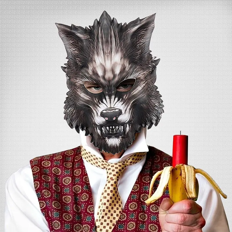 Printed animal mask Halloween carnival party masquerade photo prop animal EVA mask