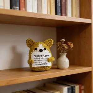 Handmade Crochet Corgi Dog Doll Ornament, Unique Handcrafted Pet Figurine, Perfect Gift for Animal Lovers, Decorative Home Accessory