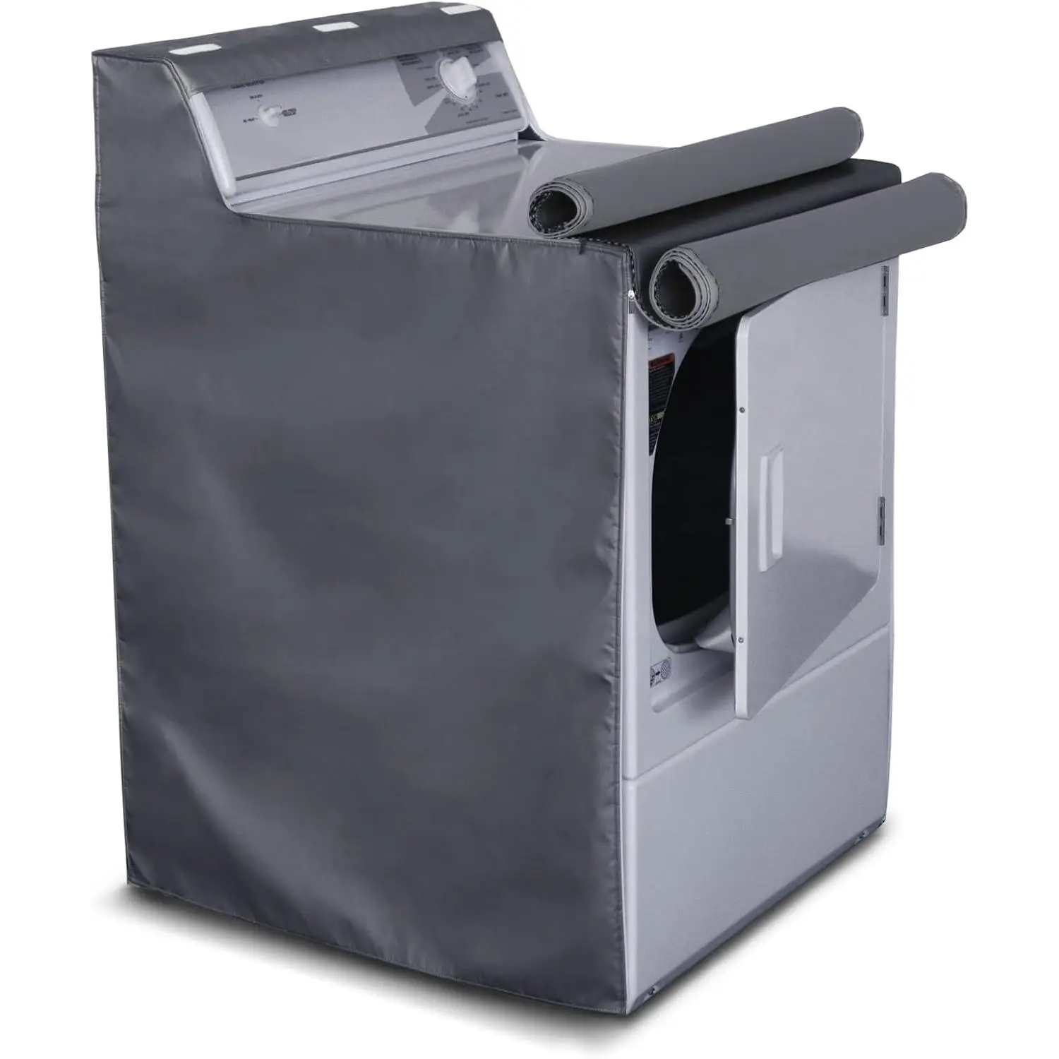 Washing Machine Cover,  Washing Cover with Zipper,Fit for Outside Top or Front Load Washer/Dryer,27"W x 26"D x 43"H-Grey
