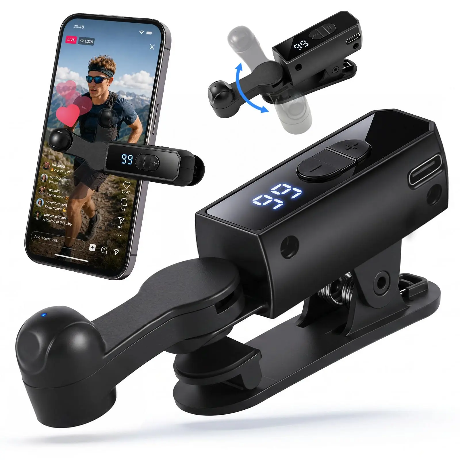 2026 New Silent Adjustable-Speed Wireless Auto Clicker, Portable Fast-Tap Screen Tapper, Smartphone Accessory for Live Stream Scenarios (Party Supplies Gift Option)