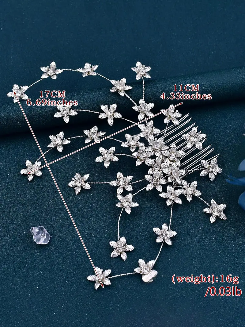 Elegant Rhinestone Decorated Bridal Headwear, Exquisite Trendy Hair Comb, Fashionable Hair Accessories for Wedding Party Decoration, Tiara