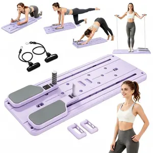 2025 Pilates Reformer Set, Pilates Board, 5-in-1 Multifunctional Abdominal Board, Portable Abdominal Trainer, Foldable Pilates Reformer Board, for Home Use, Purple